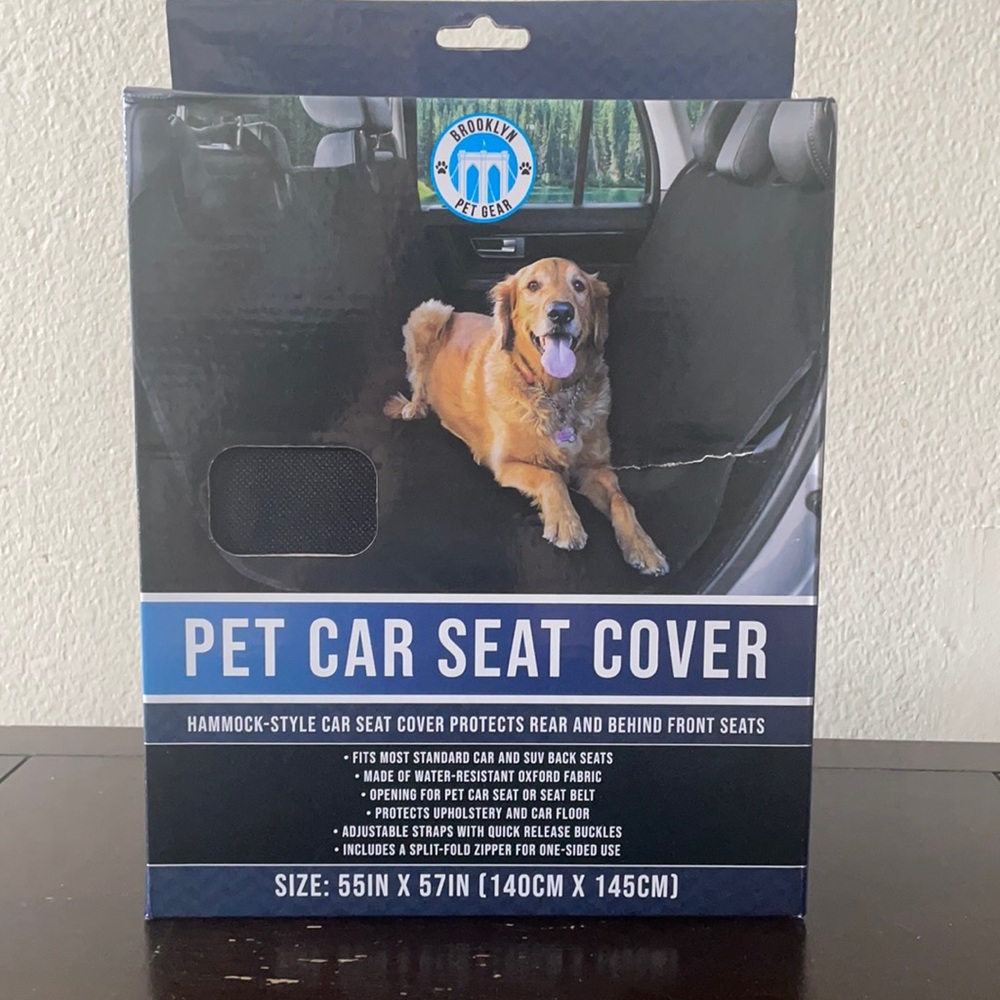 Water resistant car seat cover for pets. 55 x 57